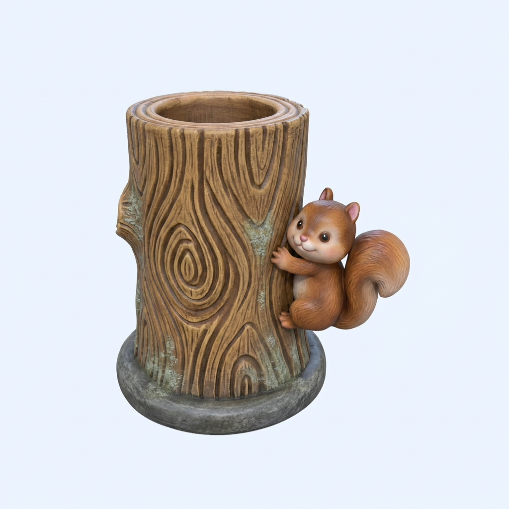 Squirrel on Tree Pen Holder